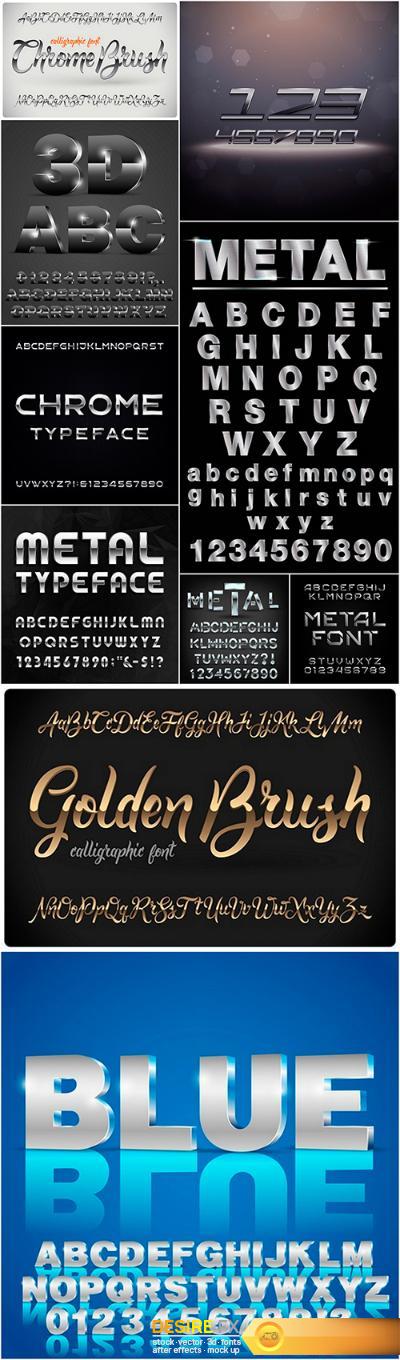 Metal type alphabet - 10EPS
