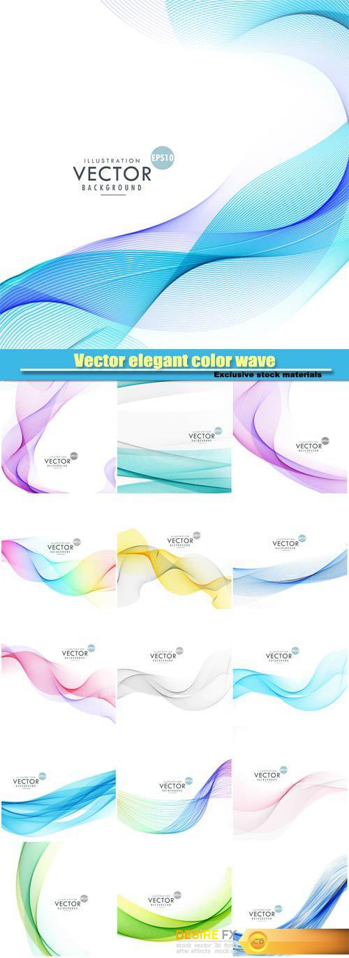 Vector elegant color wave on white background