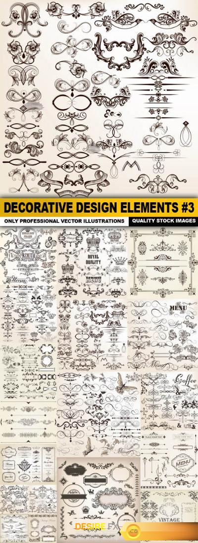Decorative Design Elements #3 - 18 Vector