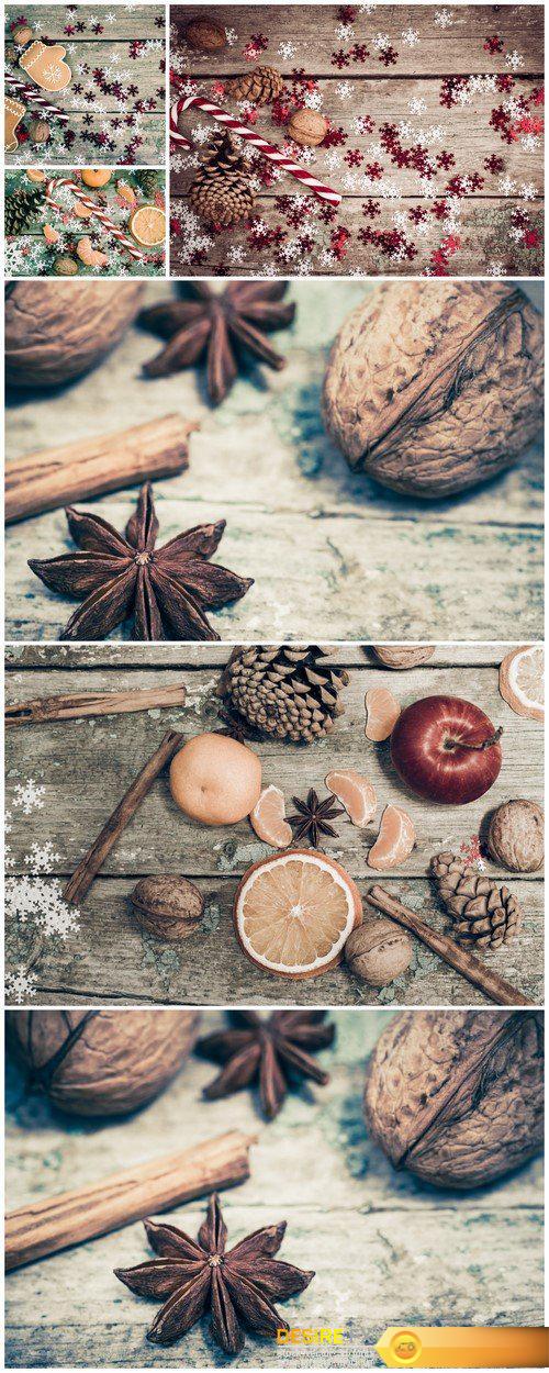 Star anise, cinnamon sticks and walnuts 6X JPEG