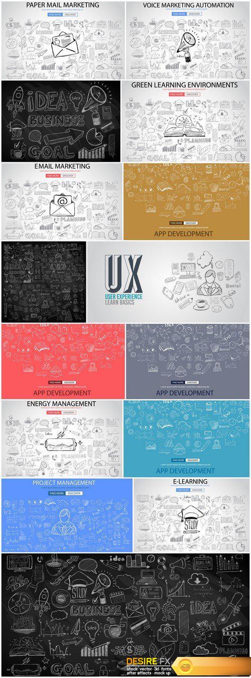 Idea Concept Layout for Brainstorming and Infographic background #4 15X EPS