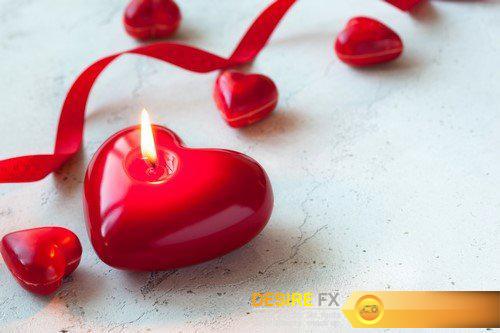 Valentines day candles in the shape of hearts 11X JPEG