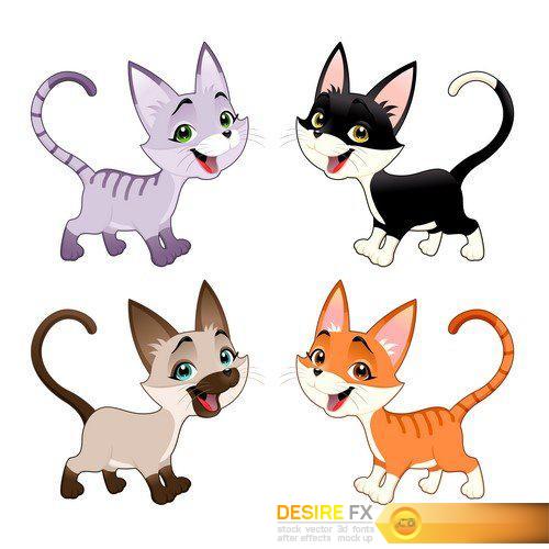 Group of cute animals 7X EPS