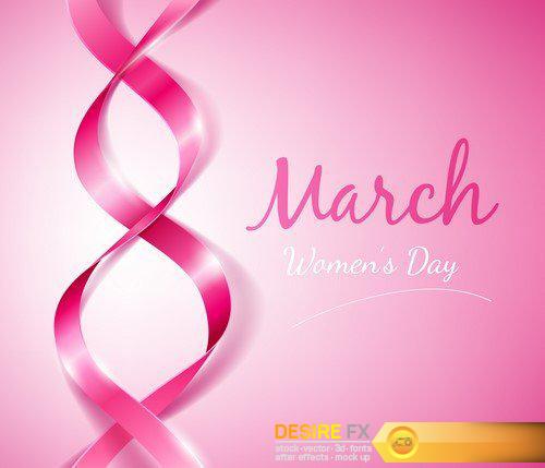 8 march women\'s day background greeting card 13X EPS
