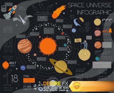 Space vector infographics, 15 x EPS
