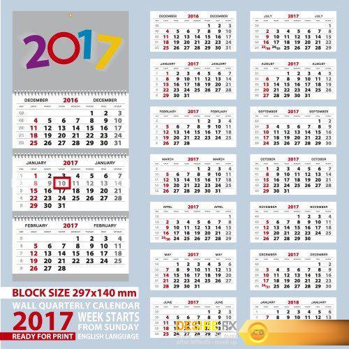 2017 Modern calendar template