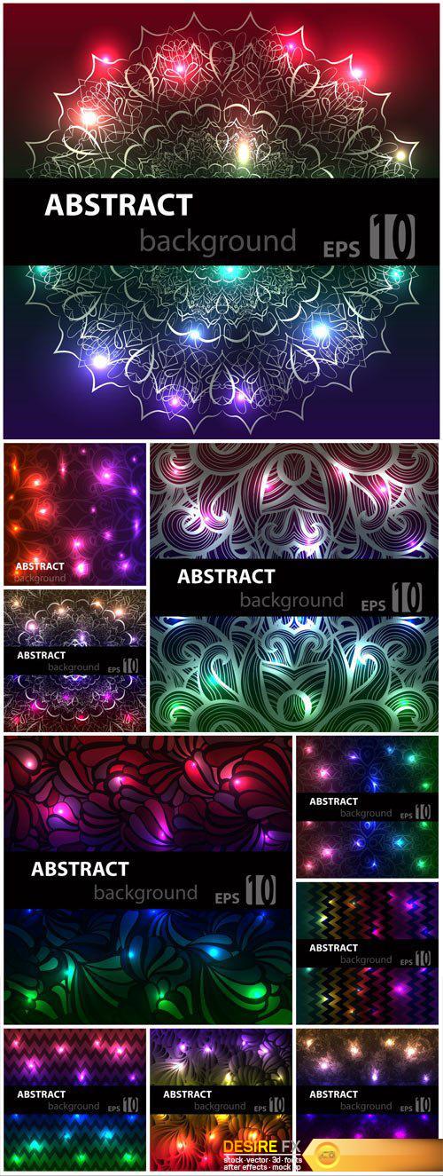 Vector abstract backgrounds with glow elements