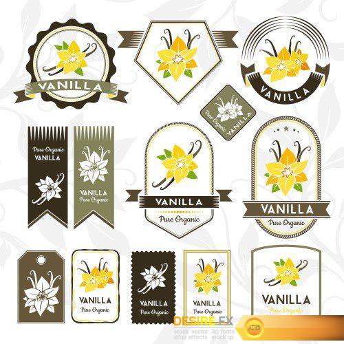 Vanilla labels, stamps and badges collection
