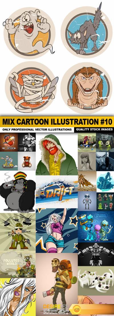 Mix cartoon Illustration #10 - 25 Vector