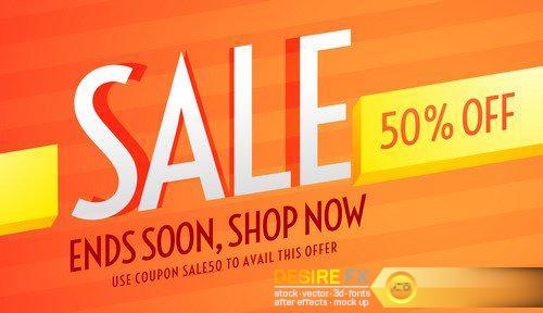 Stylish sale banner design with offer details for promotion #2 28X EPS