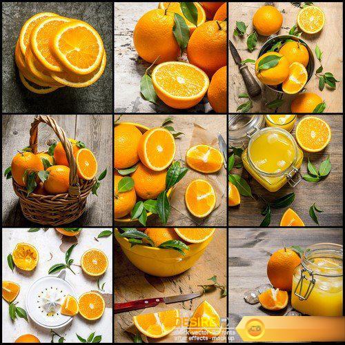 Food collage of fresh oranges and mandarin  #8 7X JPEG