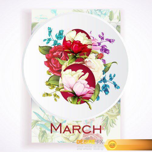 Greeting card 8 march  5X EPS