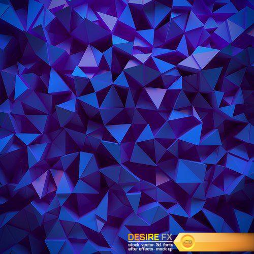 Abstract 3D geometric polygon facet background mosaic 16X JPEG