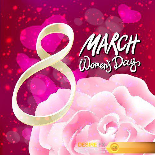 Rose background 8 march women\'s day 11X EPS