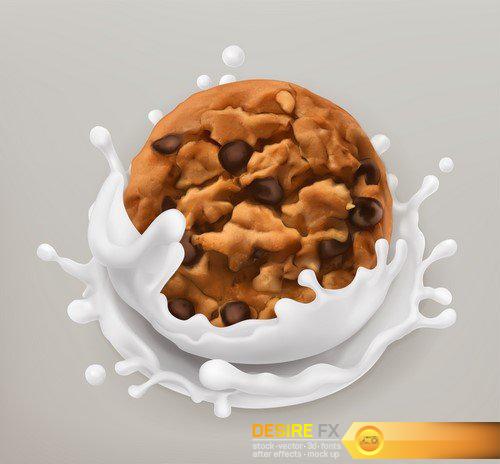 Milk 3d vector object set 18X EPS