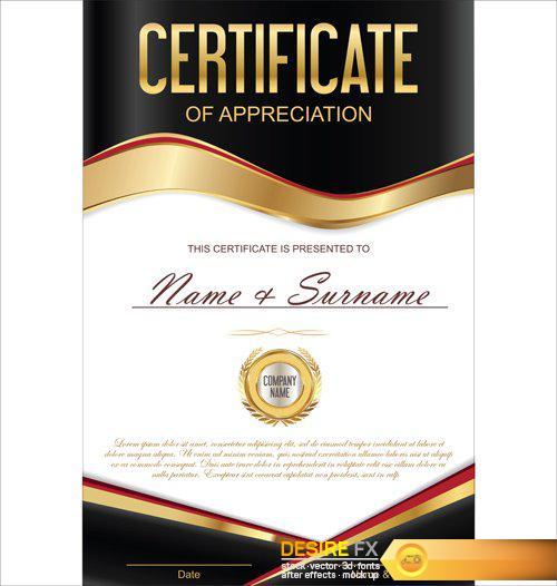 Certificate and vector diploma template