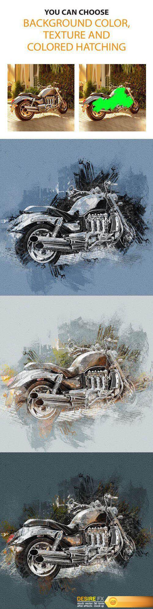 GraphicRiver - Sketch Charcoal and Chalk Photoshop Action