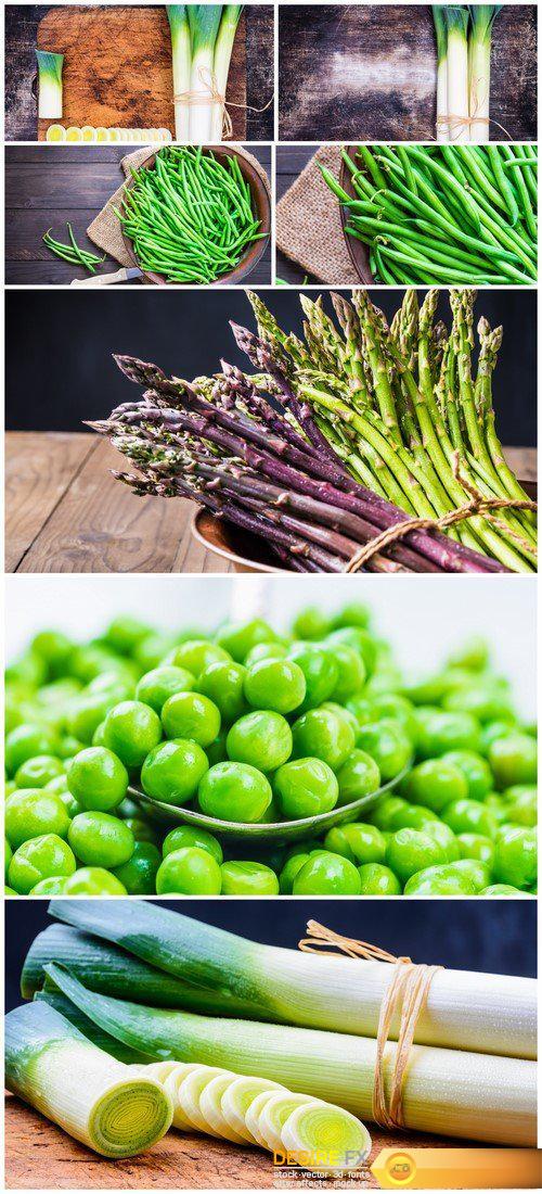 Leek green, beans and peas 7X JPEG