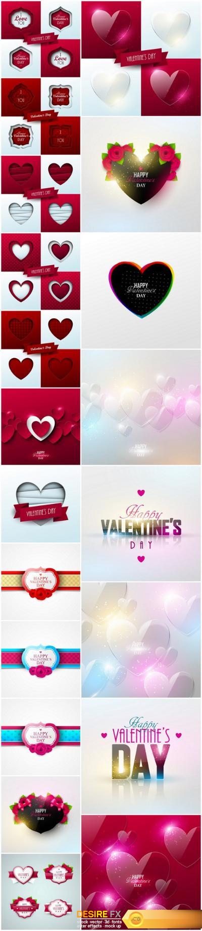 Heart & Love - Happy Valentines Day - Set of 20xEPS Professional Vector Stock