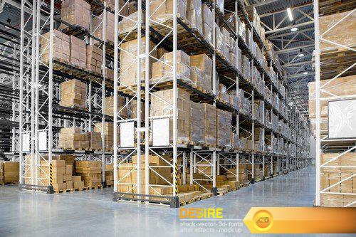 Huge distribution warehouse with high shelves 22X JPEG