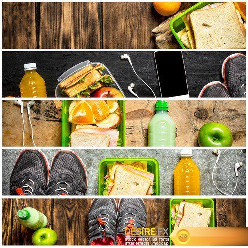 Food collage of sport breakfast 6X JPEG