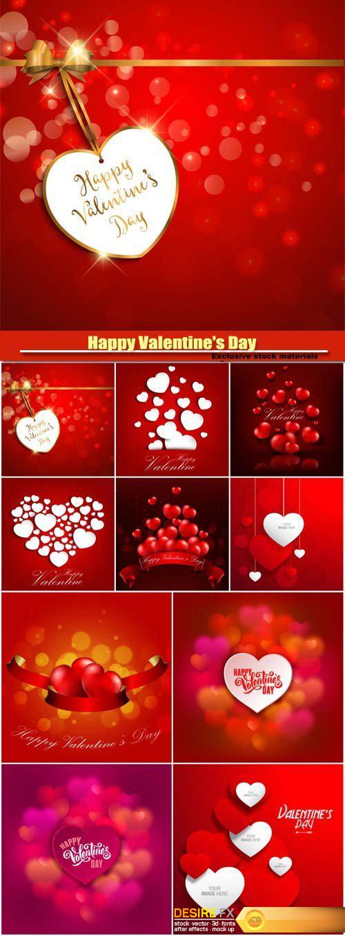 Happy Valentine's Day vector, hearts, romance, love #15