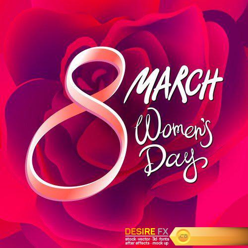Rose background 8 march women\'s day 11X EPS
