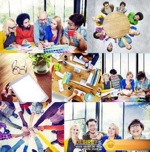 Diverse Group People Working Team Interaction Concept 15X JPEG