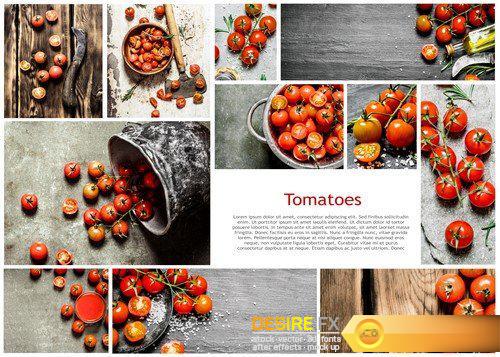 Food collage of fresh tomato and vegetables #3  7X JPEG