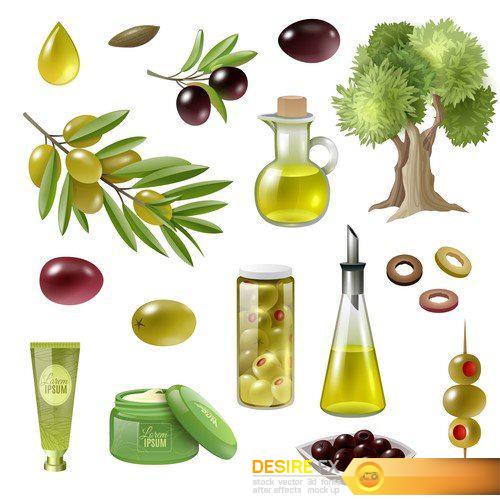 Natural Olives Background 5X EPS