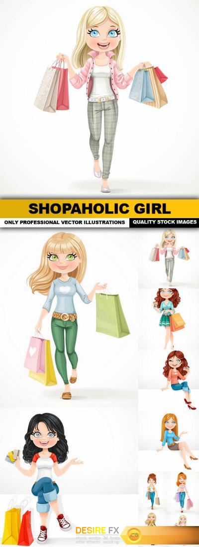 Shopaholic Girl - 10 Vector