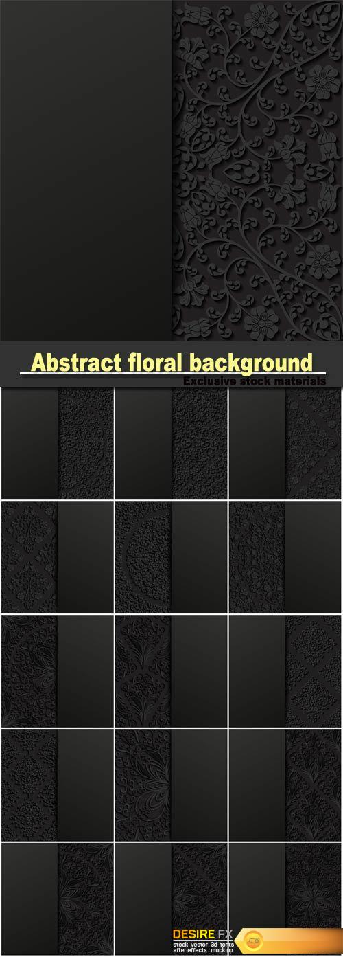 Abstract floral background, black backgrounds with patterns