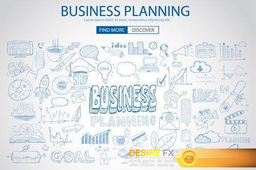 Business Process Schedule with Doodle design style 18X EPS