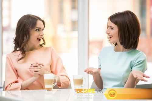 Two Female Friends Enjoying Conversation 25X JPEG