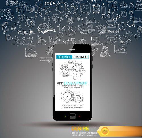 App Development Infographic Concept Background 18X JPEG