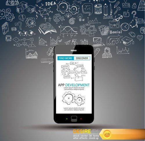 App Development Infographic Concept Background 18X JPEG