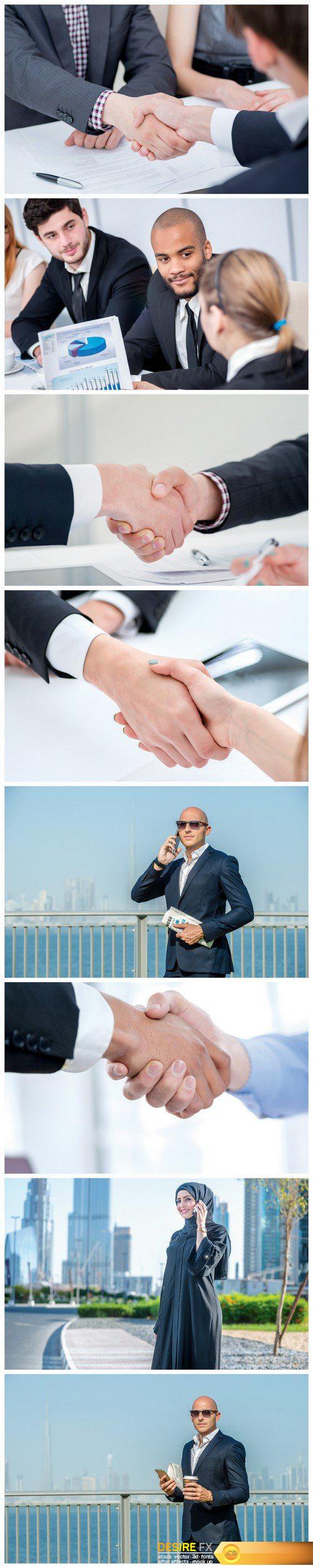 Confirmation of the transaction Business shaking hands in the office 8X JPEG