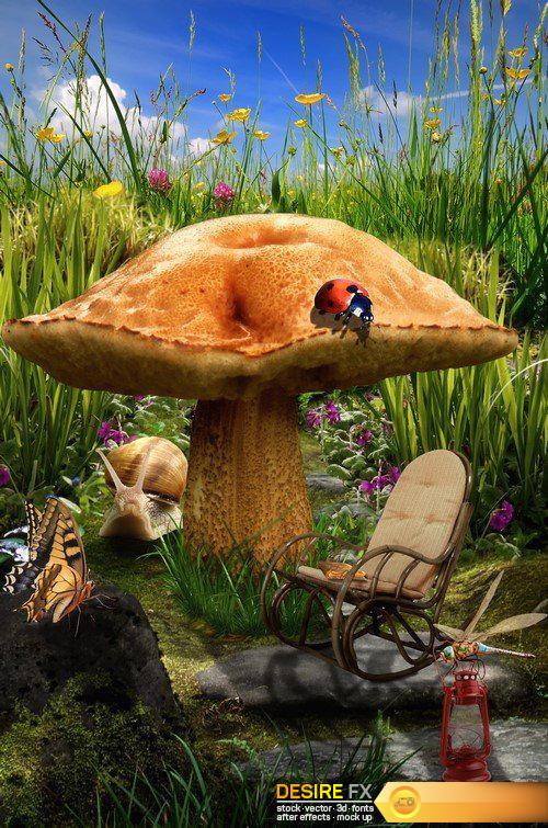Mushroom fairy house 9X JPEG