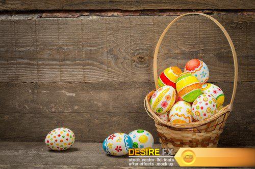 Easter egg over an old wood background 30X JPEG
