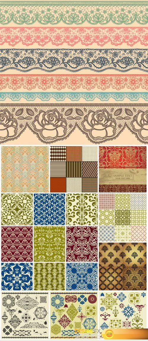 Vintage beautiful pattern, original design elements, vector backgrounds