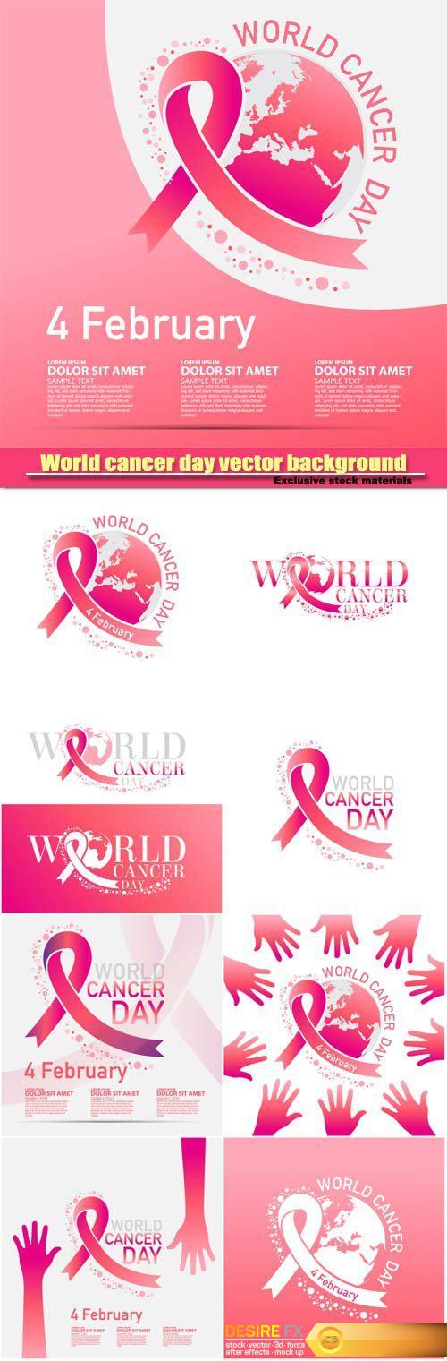 World cancer day vector background