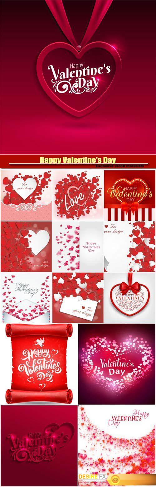 Happy Valentine's Day vector, hearts, romance, love #23