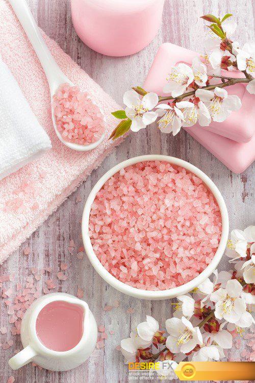 Spa background Soap candles and colored salt is 19X JPEG