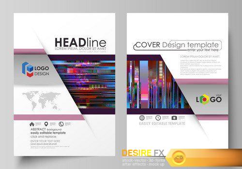 Cover design template, abstract vector layout in A4 size 14X EPS
