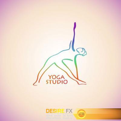Yoga studio vector, 15 x EPS