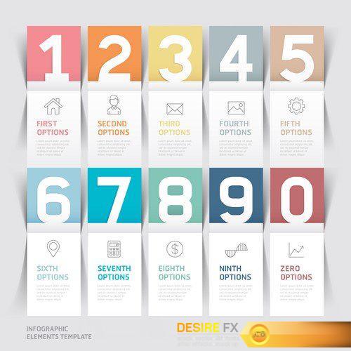 Abstract infographics template torn paper style 8X EPS