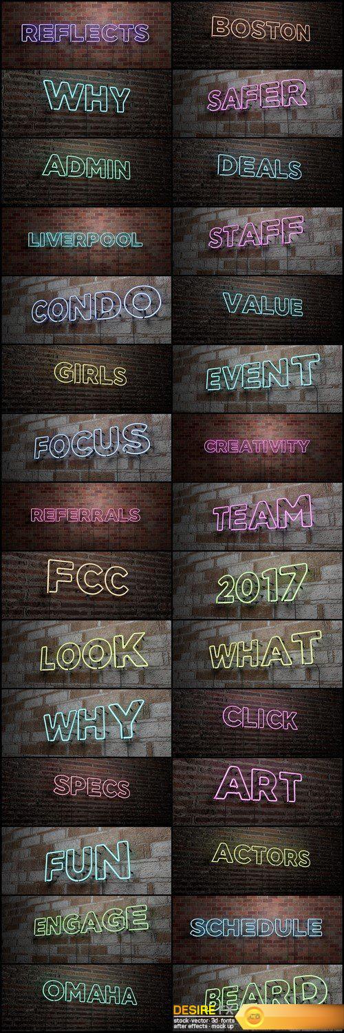 Glowing Neon Sign on stonework wall - 3D rendered 30X JPEG