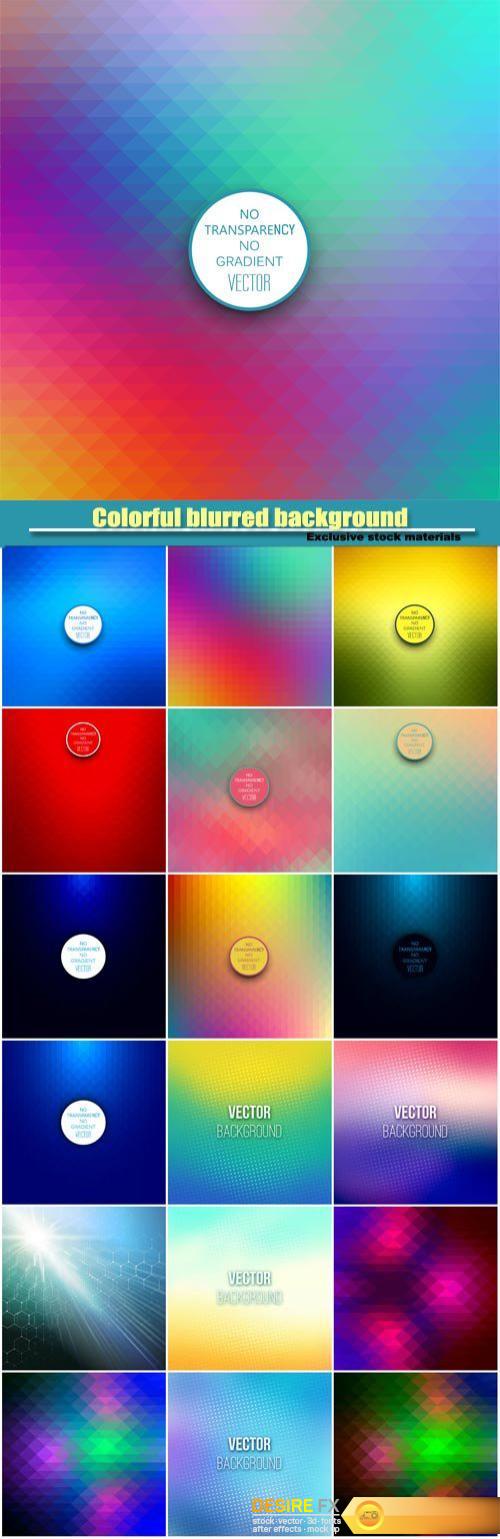 Colorful blurred background with halftone effect overlay, abstract background set