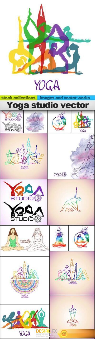 Yoga studio vector, 15 x EPS