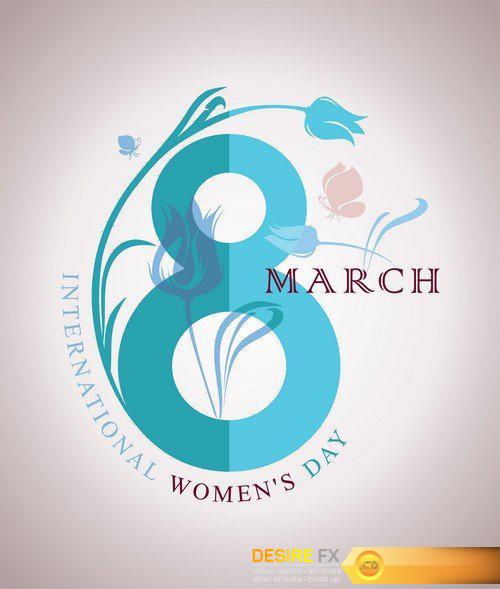 March 8 - Women\'s Day Bright vector card design #2 12X EPS
